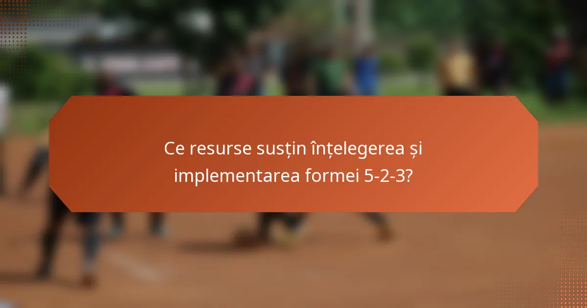 Ce resurse susțin înțelegerea și implementarea formei 5-2-3?