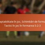 Adaptabilitate în joc, Schimbări de formare, Tactici în joc în formarea 5-2-3