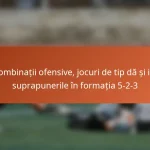Combinații ofensive, jocuri de tip dă și ia, suprapunerile în formația 5-2-3