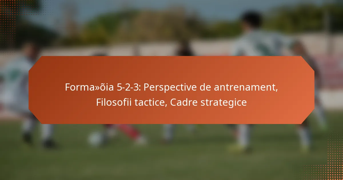 Formația 5-2-3: Perspective de antrenament, Filosofii tactice, Cadre strategice